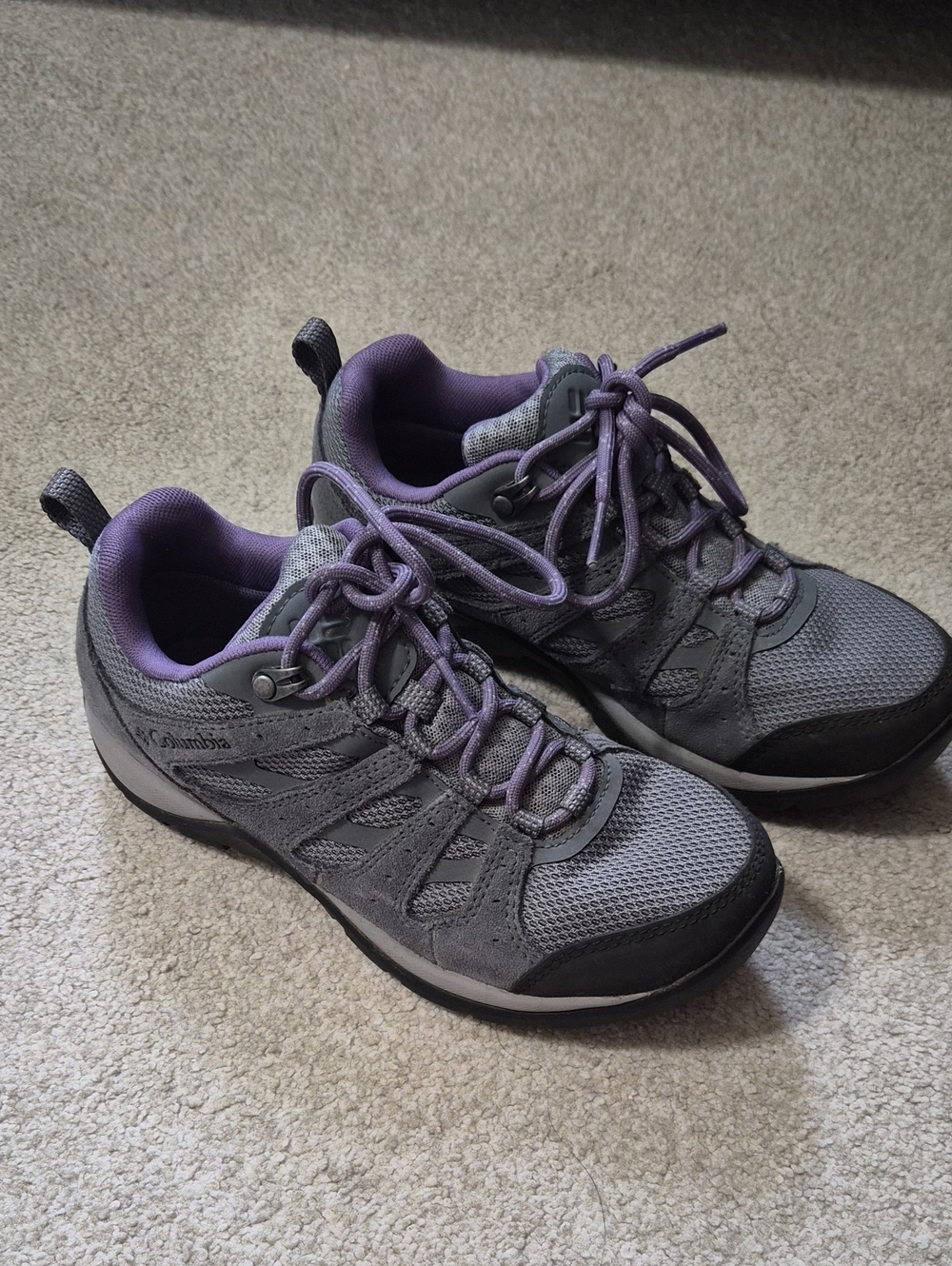 Columbia Women's Gray and Purple Trail Sneakers
